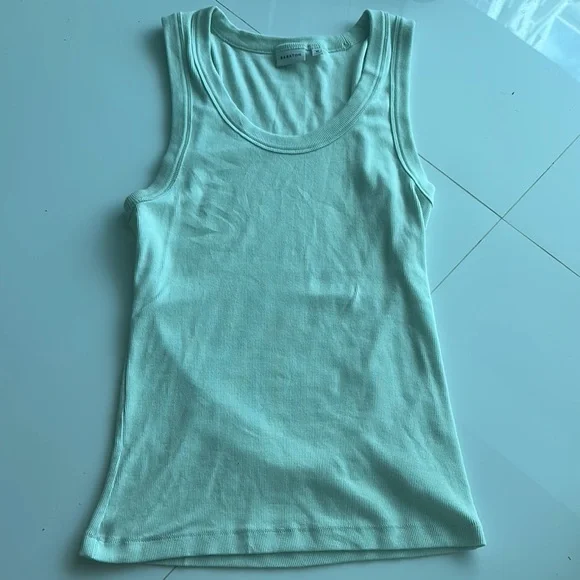 Aritzia Mint Green Ribbed Tank Top - Picture 1 of 3